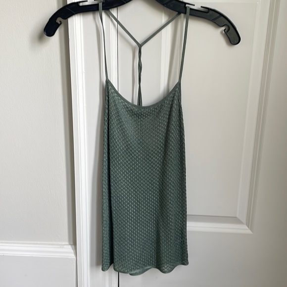 Giorgio Armani knit camisole tank top sz 42 green t back size 4ish - Picture 4 of 8